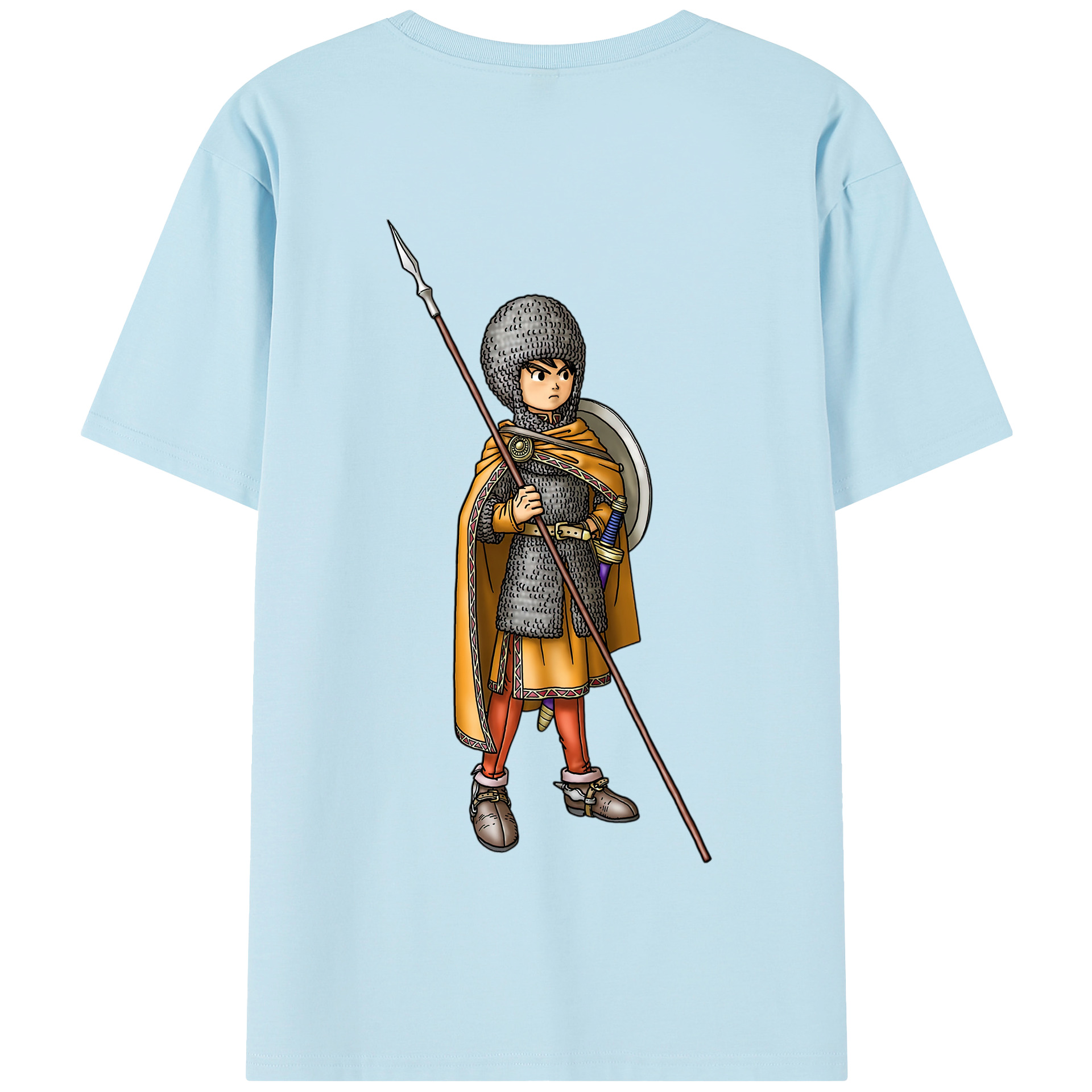 （画像用） ドラゴンクエスト Doragon Kuesuto Dragon Quest 綿100％半袖Tシャツ（背面プリント）